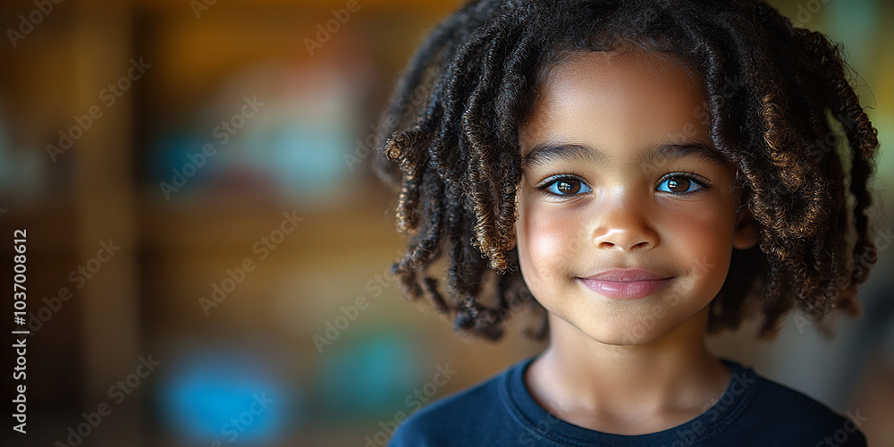 Portrait of a black school child looking into the camera Portrait of a black school child looking into the camera