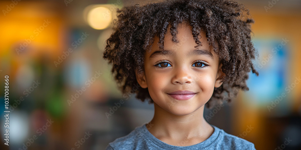 Portrait of a black school child looking into the camera Portrait of a black school child looking into the camera