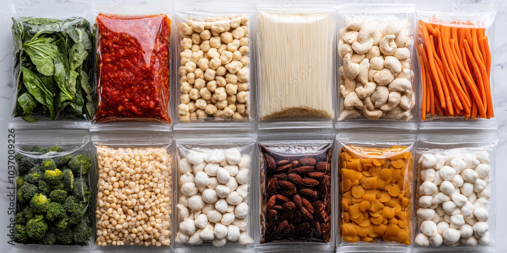 Vibrant array of fresh ingredients a colorful selection of vegetables nuts and grains for healthy culinary creations Vibrant array of fresh ingredients a colorful selection of vegetables nuts and grains for healthy culinary creations