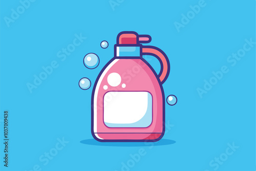 Cleaning Spray Bottle Vector Illustration for Household Products