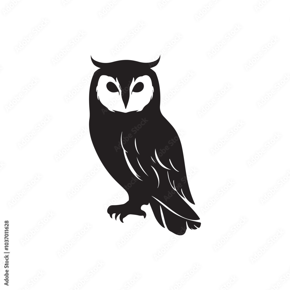 Fototapeta premium Mysterious Owl Silhouette in Flight 