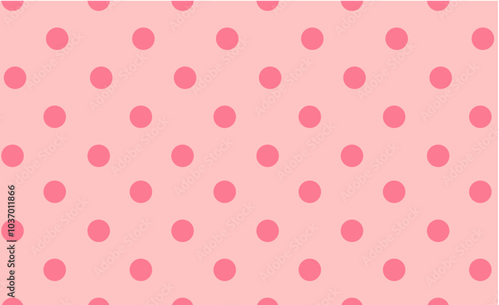 Seamless pattern with hearts, pink polka dots background, Seamless pattern with pink and blue circles Seamless pattern with hearts, pink polka dots background, Seamless pattern with pink and blue circles