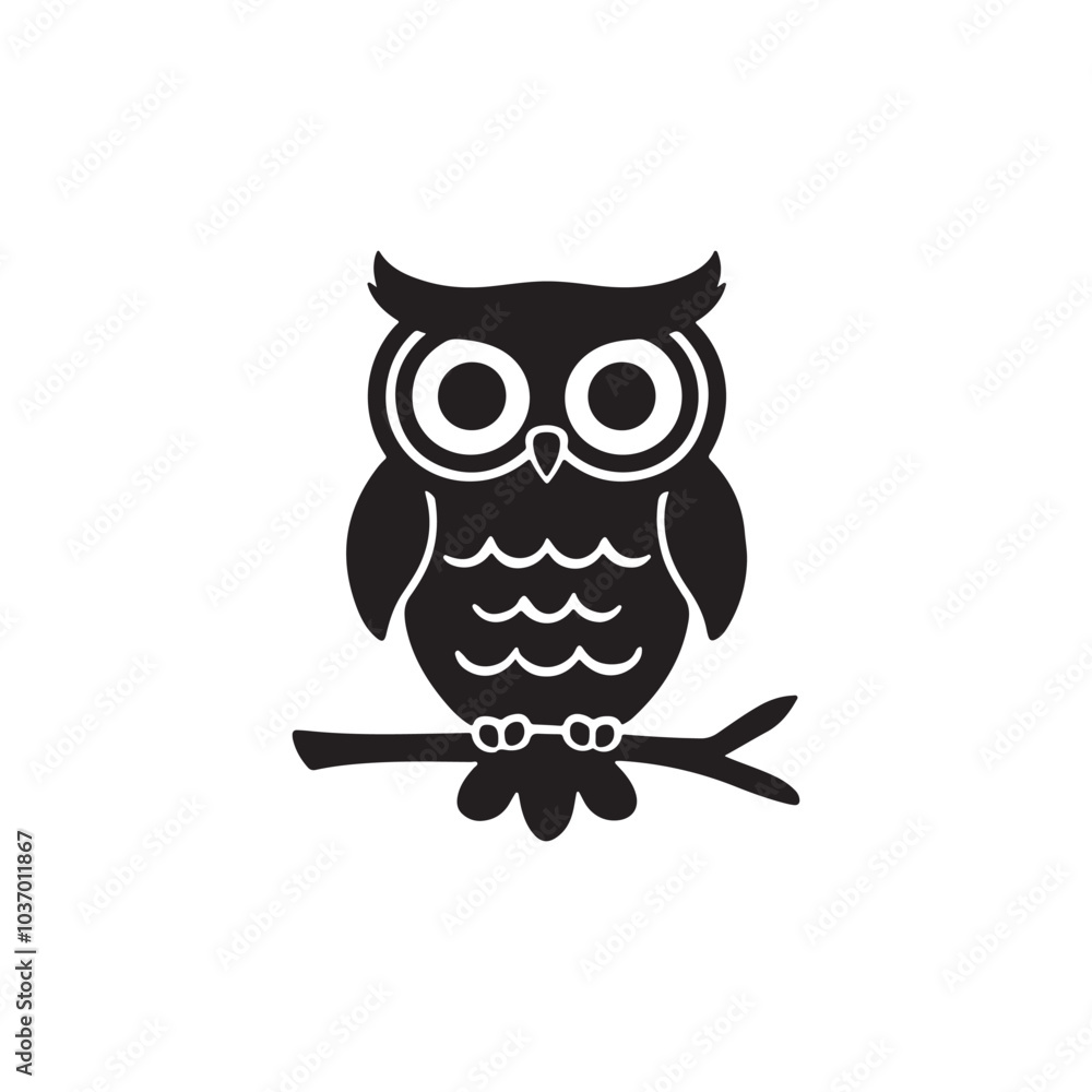 Fototapeta premium Mysterious Owl Silhouette in Flight 
