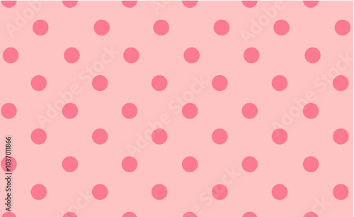 Seamless pattern with hearts, pink polka dots background, Seamless pattern with pink and blue circles