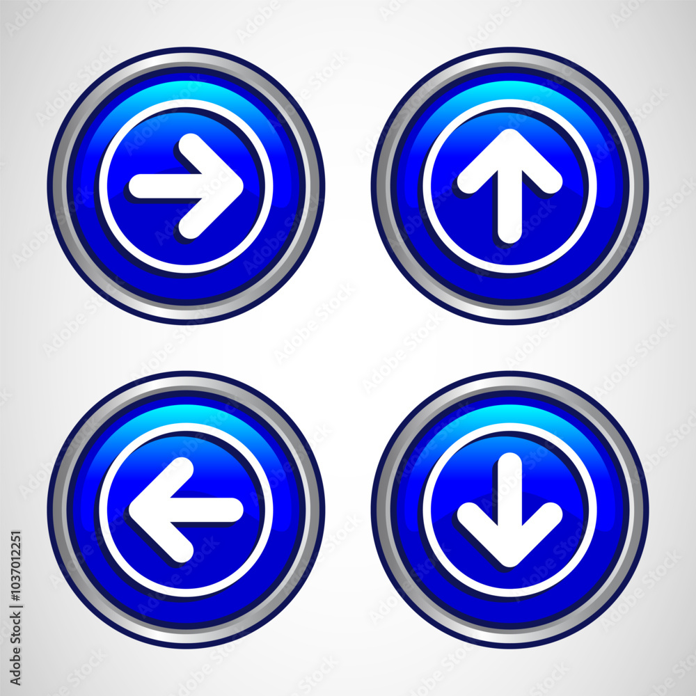 Right, Left, Up, Down Arrow Icon Design Illustration, Arrow Sign For Apps And Websites, Blue Color Round Button Design Right, Left, Up, Down Arrow Icon Design Illustration, Arrow Sign For Apps And Websites, Blue Color Round Button Design