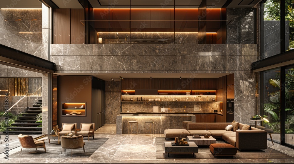 Lavish fancy modern house apartment home interior, marble floor, High ceilings, High glass windows, art deco inspired Lavish fancy modern house apartment home interior, marble floor, High ceilings, High glass windows, art deco inspired