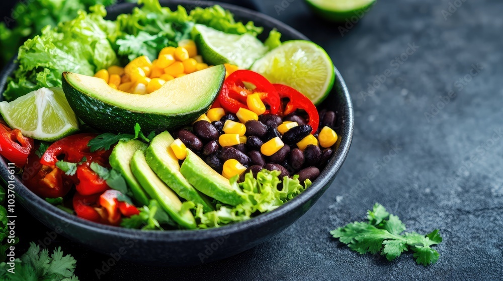 Fresh and Colorful Vegetable Salad in a Bowl Fresh and Colorful Vegetable Salad in a Bowl