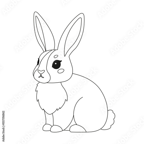 Cute cartoon rabbit coloring page