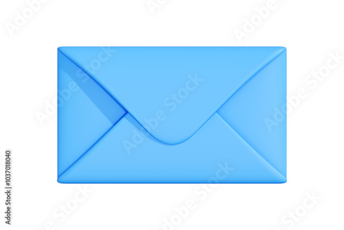 Closed blue envelope, symbolizing email, mail delivery, messaging, or secure communication in digital or physical forms. 3D render illustration