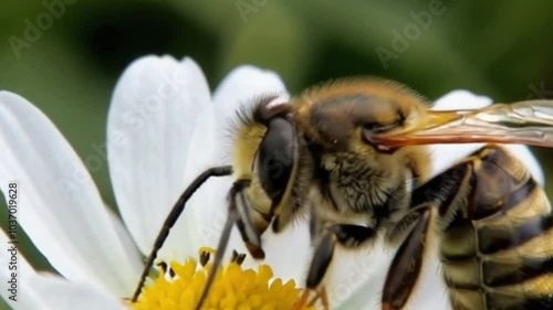 Honey bees look for honey in flowers and in their nests