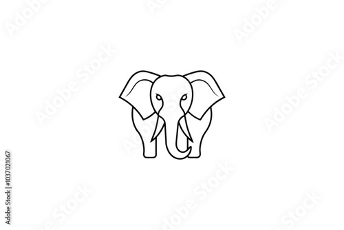 Elephants on White Background | Majestic and Gentle Wildlife Illustration photo