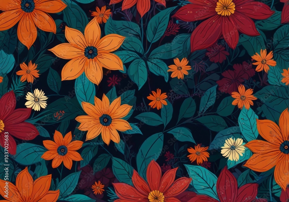 illustration abstract background with flowers illustration abstract background with flowers
