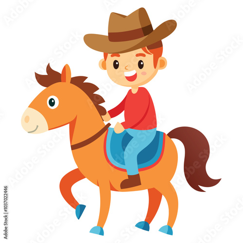 Cartoon Horse and Rider Vector Illustration for Sports and Fun