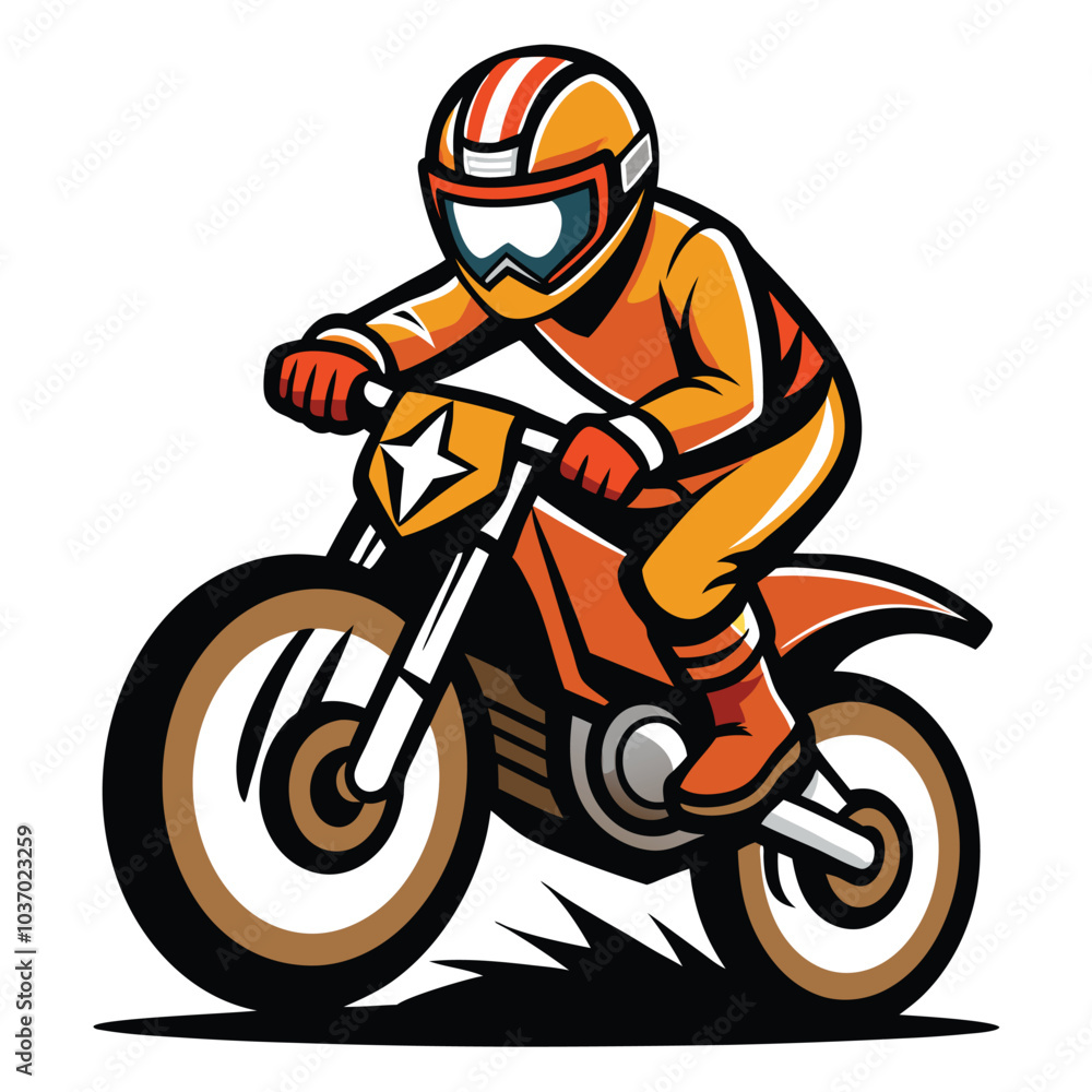 Motorcycle Rider Vector Illustration on White Background Motorcycle Rider Vector Illustration on White Background