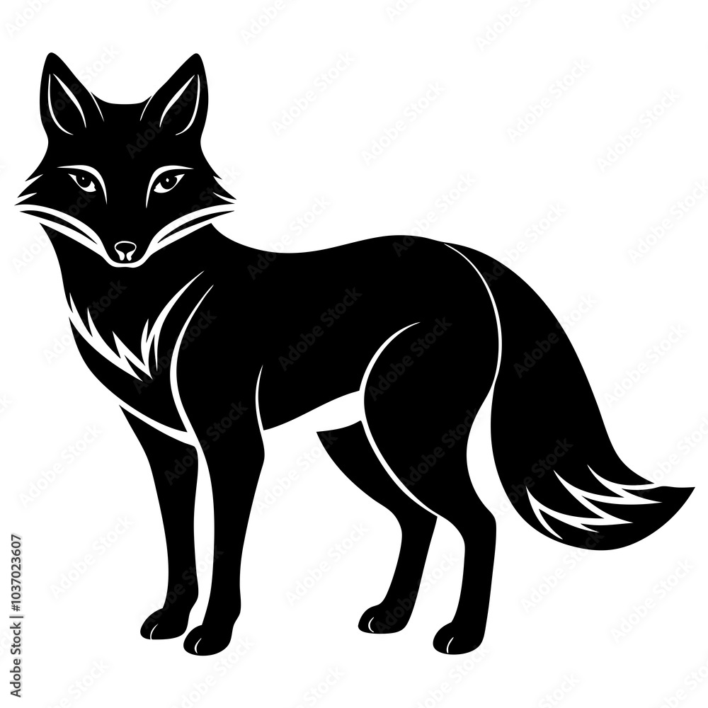 Obraz premium black fox silhouette