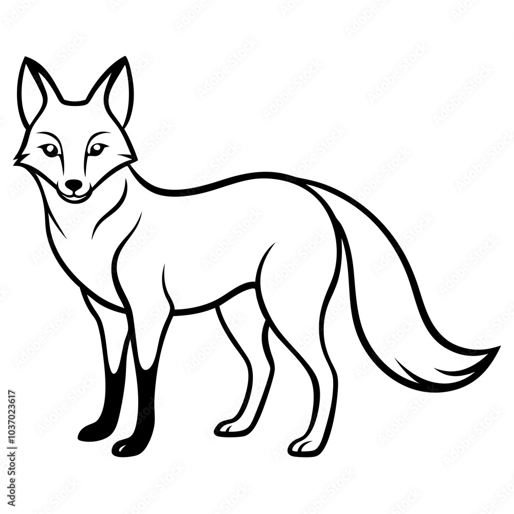 Obraz premium fox cartoon isolated on white