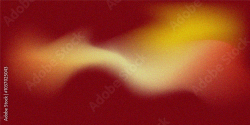 Red and gold Gradient grainy noise texture background. Wave granny banner, poster, wallpaper background.