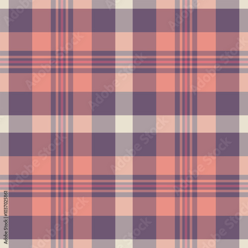 Hipster tartan seamless vector, tribal texture background fabric. Worldwide pattern plaid textile check in red and pastel colors.