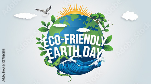 Earth Day Concept on White Background – Celebrating World Environment Day and Sustainability.