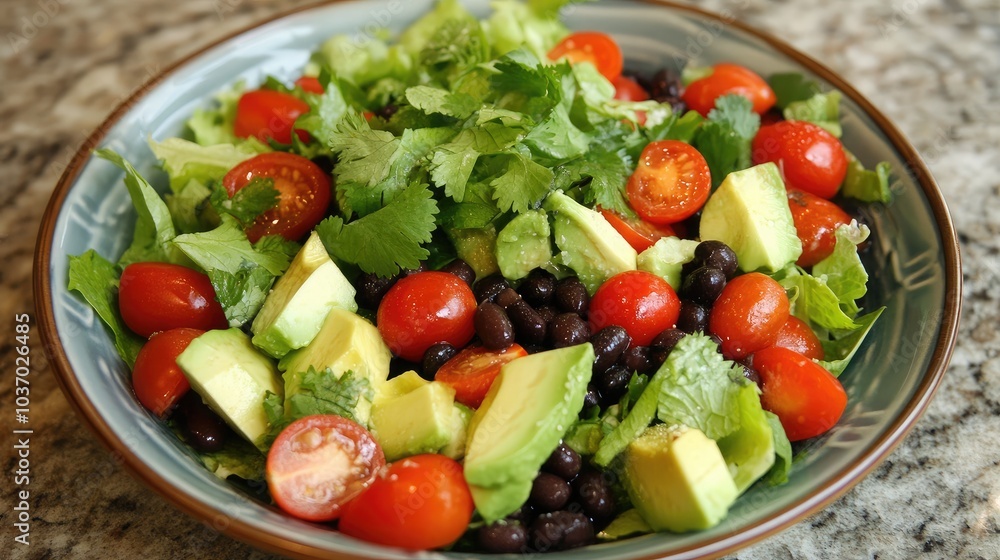 Fresh Mixed Salad with Avocado and Cherry Tomatoes Fresh Mixed Salad with Avocado and Cherry Tomatoes