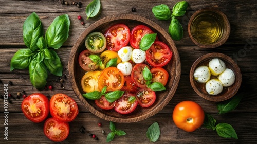 Fresh Tomato Salad with Basil and Cheese Ingredients