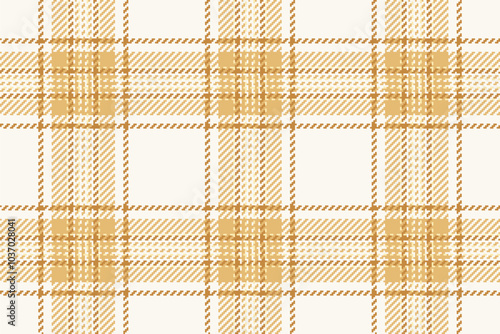 Checked background fabric pattern, tribal vector texture seamless. Packaging check tartan plaid textile in sea shell and amber colors.