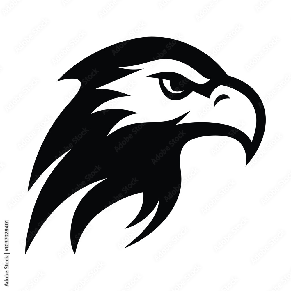 Fototapeta premium eagle head silhouette vector illustration