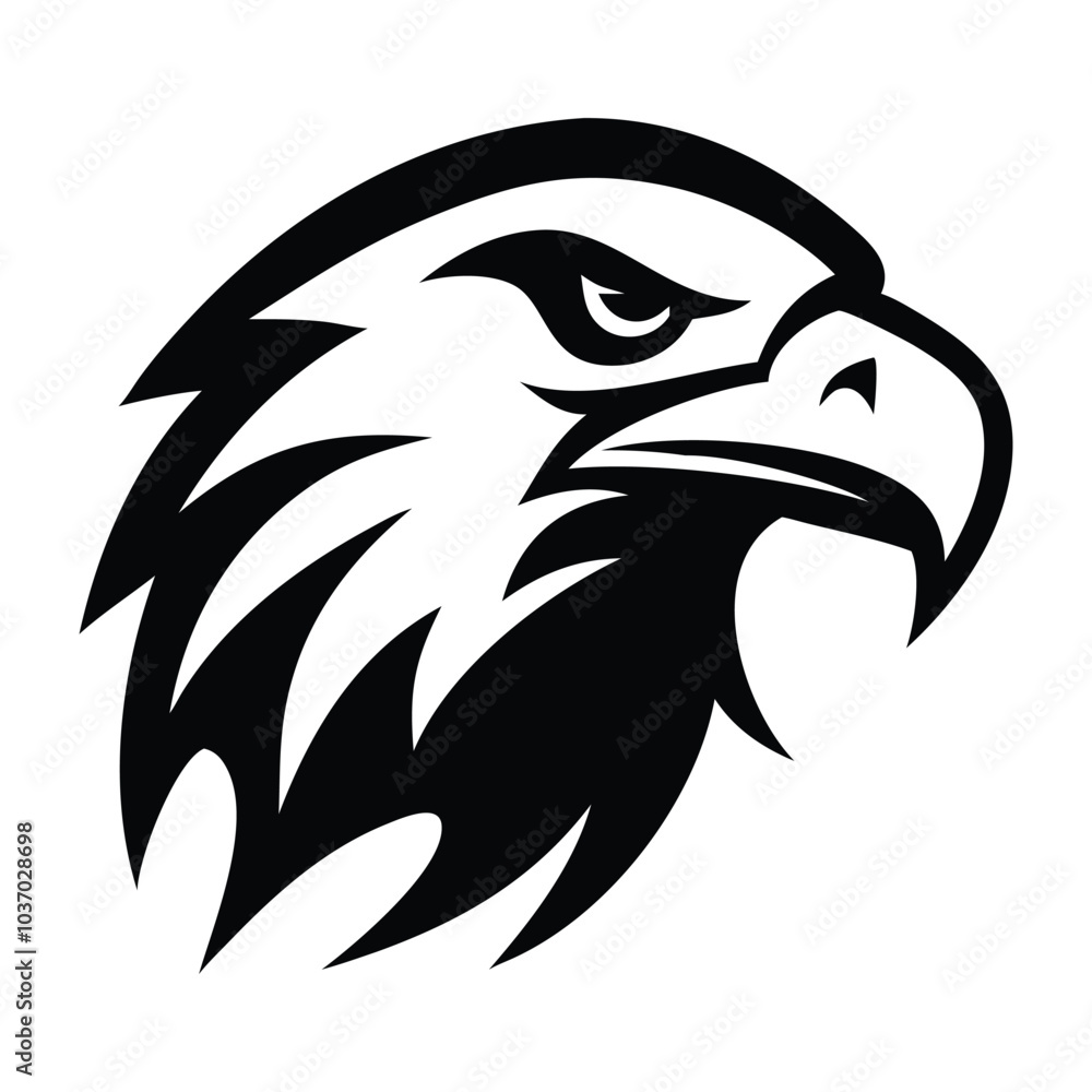 Obraz premium eagle head silhouette vector illustration