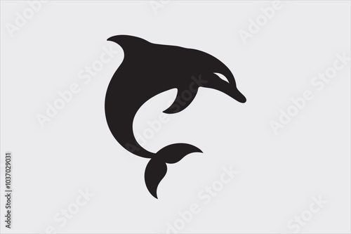 A Minimalist Dolphin fish icon Design.