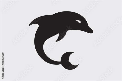 A Minimalist Dolphin fish icon Design.