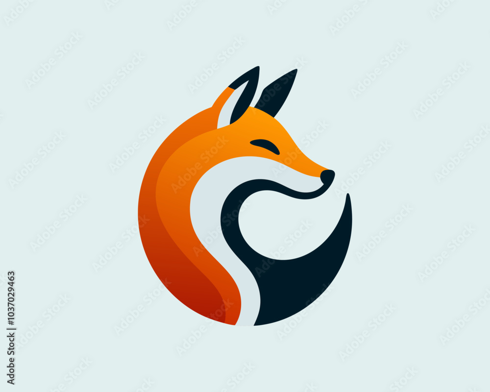 Obraz premium Colorful fox logo design vector template