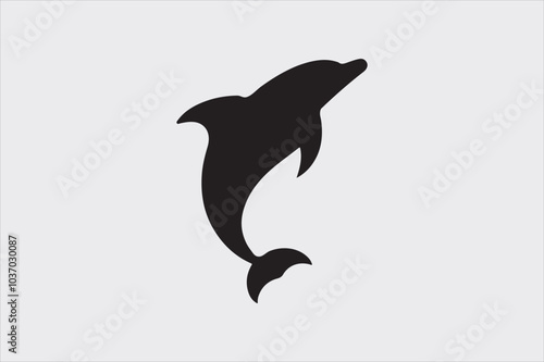 A Minimalist Dolphin fish icon Design.