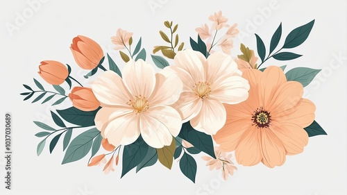 vector pattern flower boho abstract pattern background