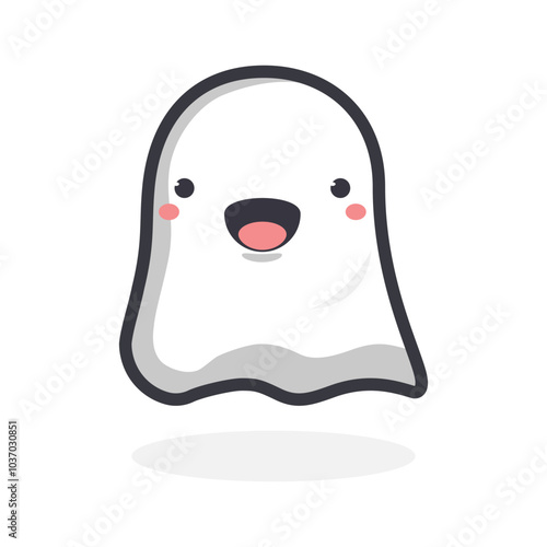 Cute Cartoon ghost Flying Halloween illustration