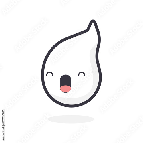 Cute Cartoon ghost Flying Halloween illustration