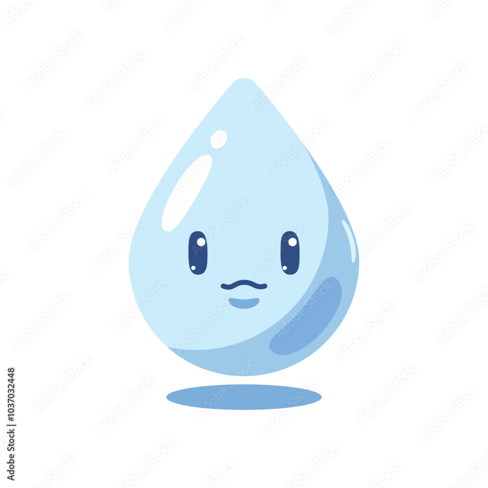 cute and funny 2d illustration of a cartoon character a water drop on white background background cute and funny 2d illustration of a cartoon character a water drop on white background background