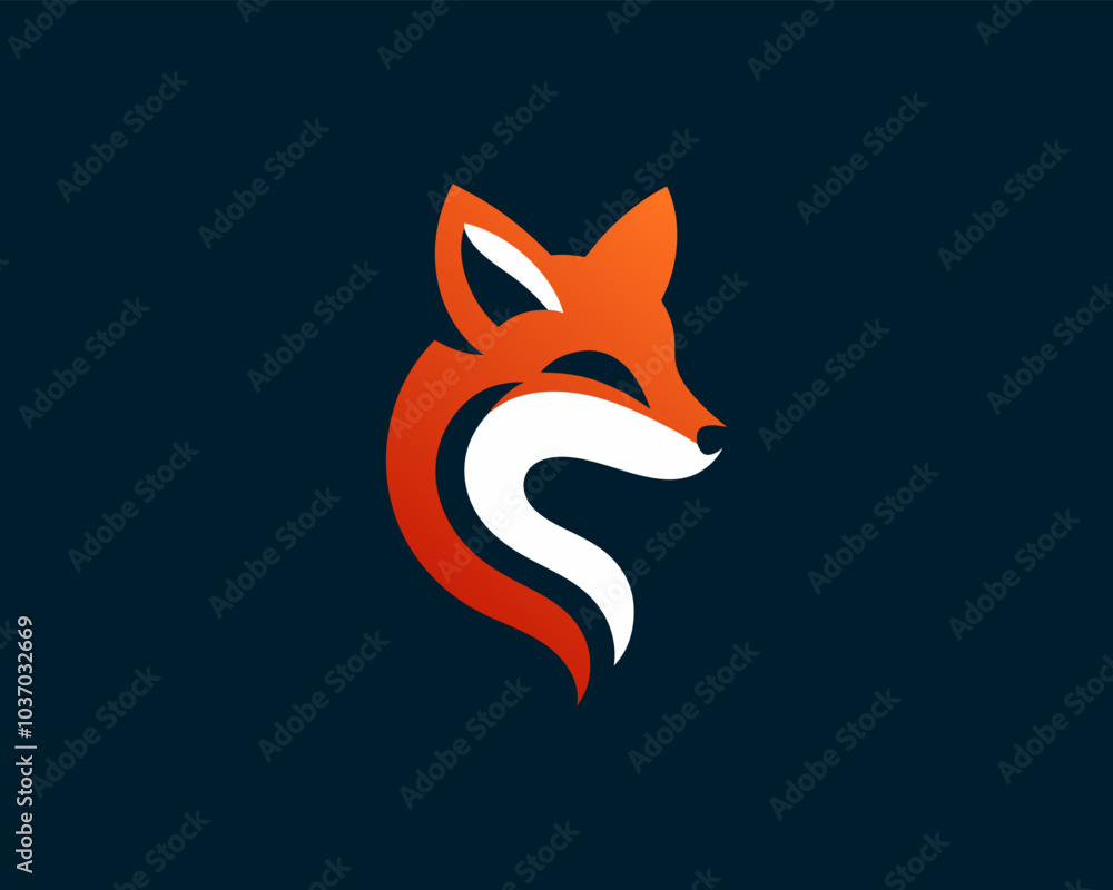 Obraz premium Colorful fox logo design icon symbol vector illustration
