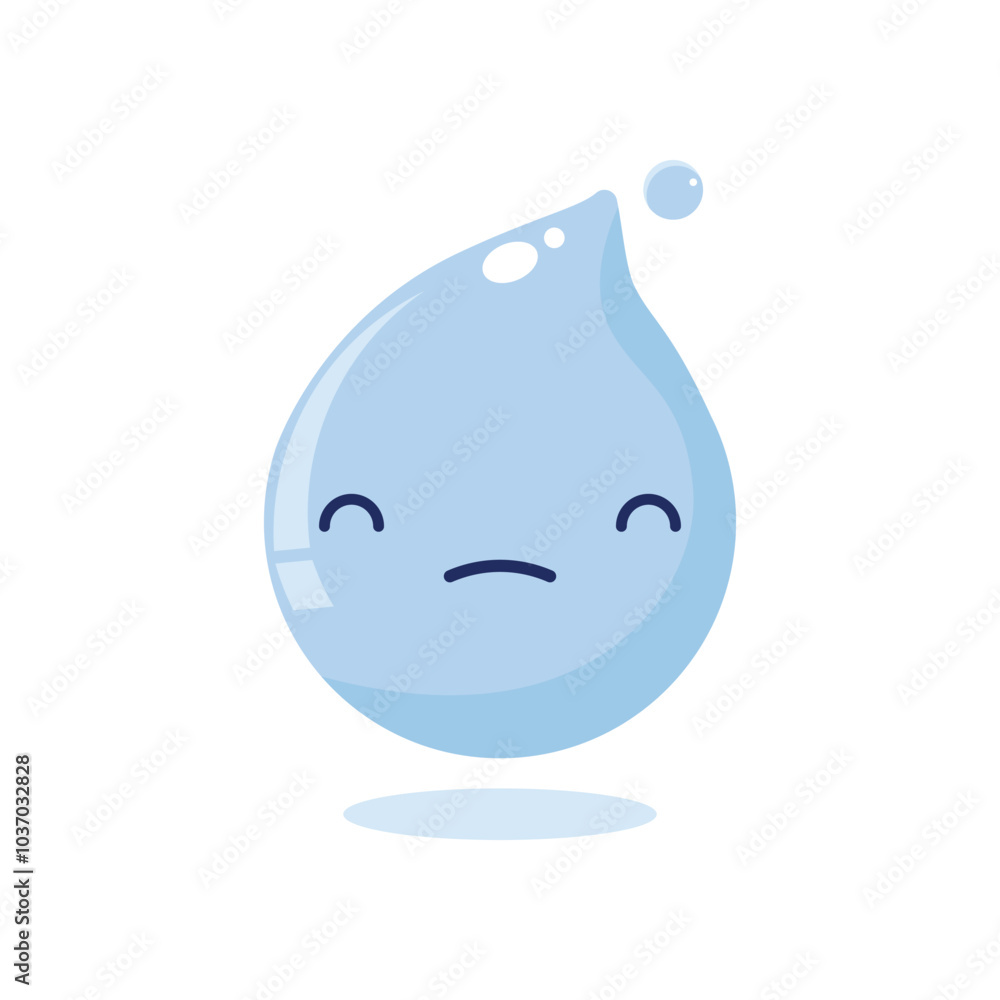 cute and funny 2d illustration of a cartoon character a water drop on white background background cute and funny 2d illustration of a cartoon character a water drop on white background background