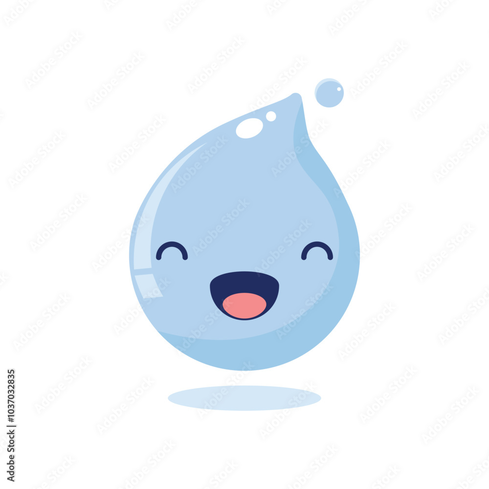 cute and funny 2d illustration of a cartoon character a water drop on white background background cute and funny 2d illustration of a cartoon character a water drop on white background background