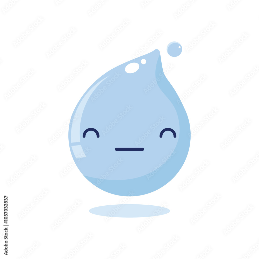 cute and funny 2d illustration of a cartoon character a water drop on white background background cute and funny 2d illustration of a cartoon character a water drop on white background background