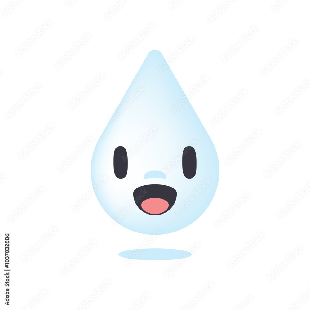 cute and funny 2d illustration of a cartoon character a water drop on white background background cute and funny 2d illustration of a cartoon character a water drop on white background background