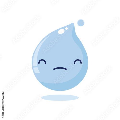 cute and funny 2d illustration of a cartoon character a water drop on white background background