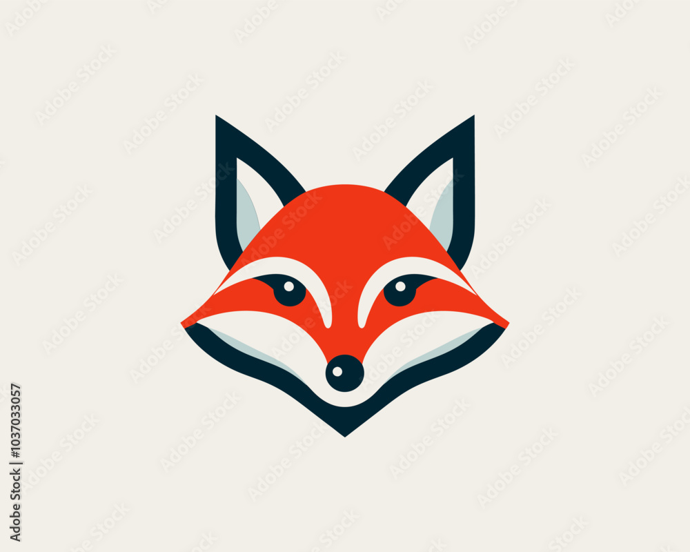 Obraz premium Colorful fox logo design icon symbol vector illustration