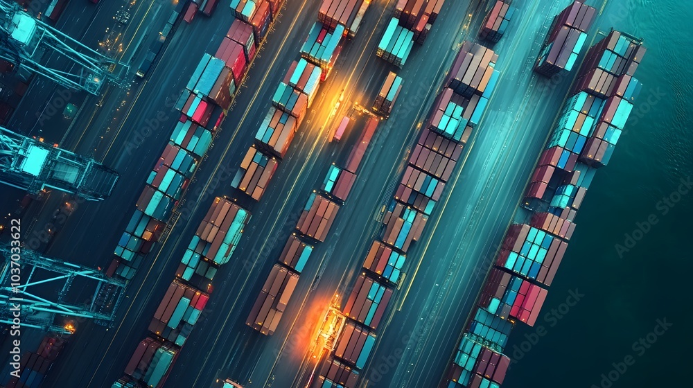 Smart technology concept with global logistics partnership Industrial Container Cargo freight ship, internet of things Concept of fast or instant shipping, Online goods orders worldwide. Smart technology concept with global logistics partnership Industrial Container Cargo freight ship, internet of things Concept of fast or instant shipping, Online goods orders worldwide.