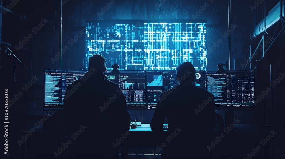 Data Analysts Monitoring Cybersecurity Dashboard Data Analysts Monitoring Cybersecurity Dashboard