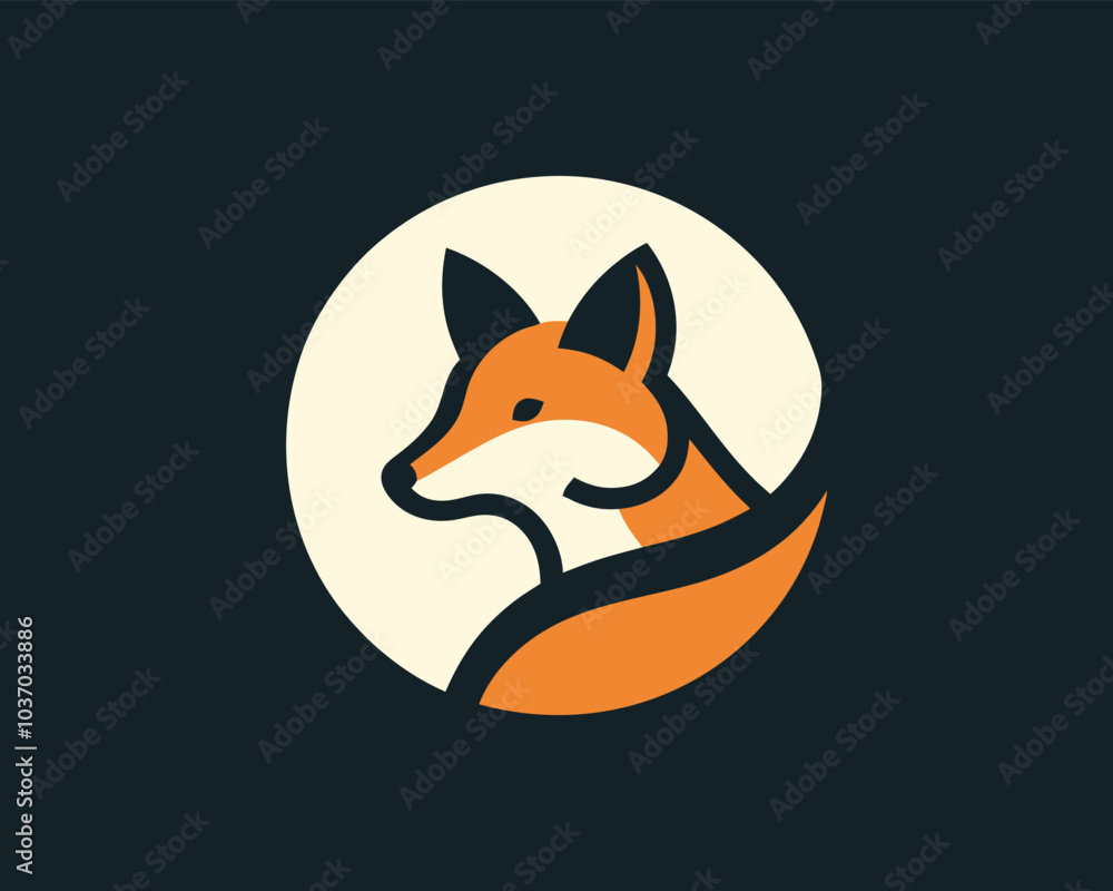 Obraz premium Colorful fox logo design icon symbol vector illustration
