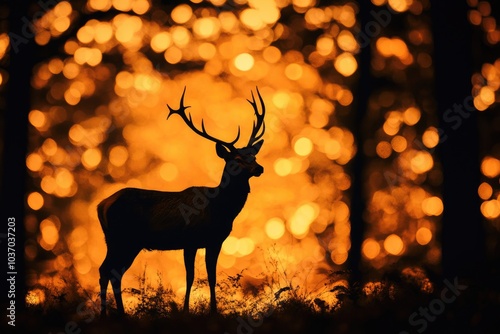 Wallpaper Mural Majestic Stag in Autumn Forest. Wildlife Scene with Antlered Deer in Natural Habitat Torontodigital.ca