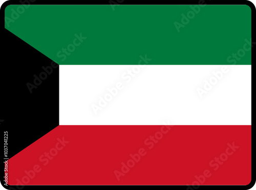 Kuwait Flag Smooth rectangle icon Free Download Kuwait Flag Smooth rectangle icon - GFXLoad