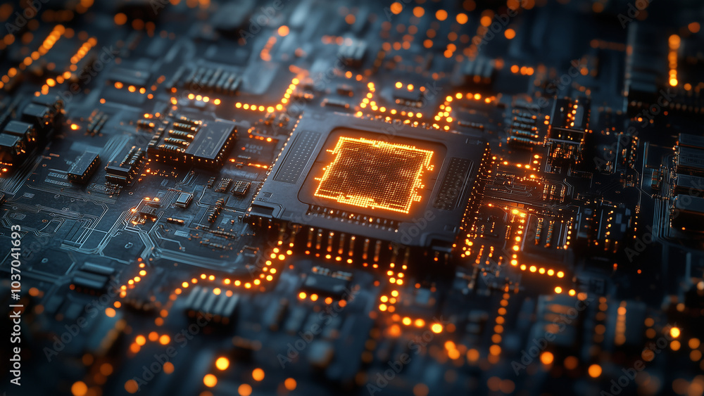 Refined tech art with intricate circuitry Refined tech art with intricate circuitry