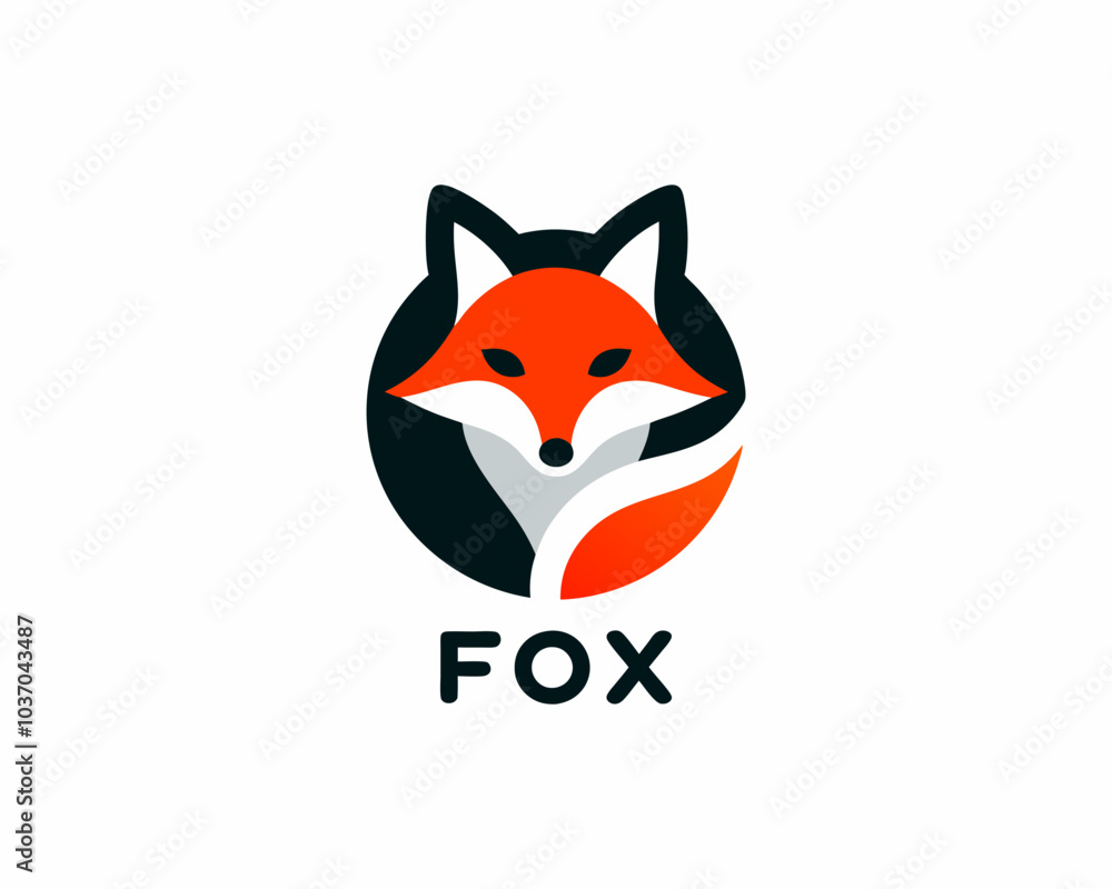 Fototapeta premium red fox logo